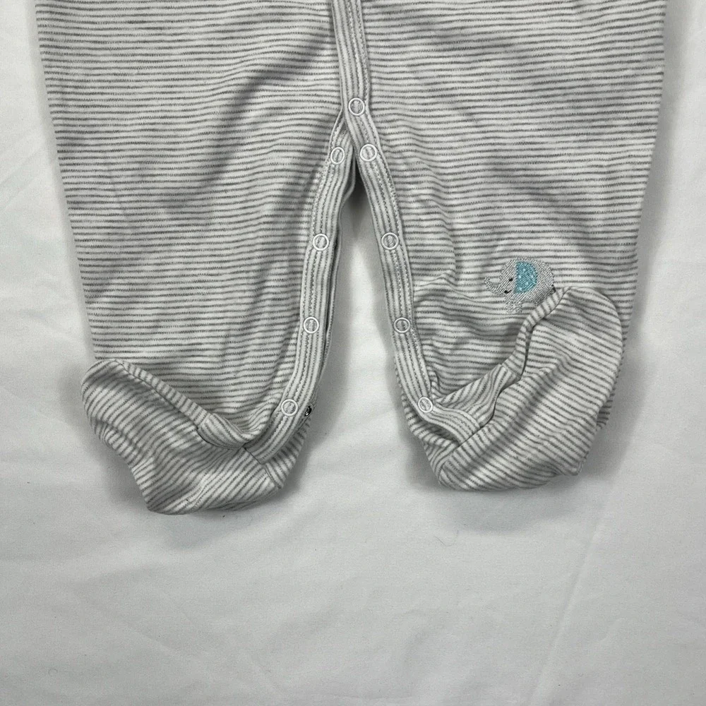Kissy Kissy Stripe Footie Joyful Jungle 9Months